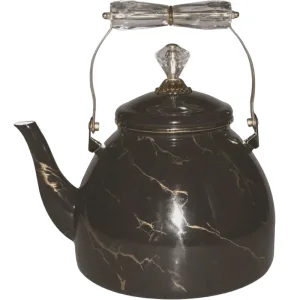 Чайник эмаль 4,0л черный мрамор