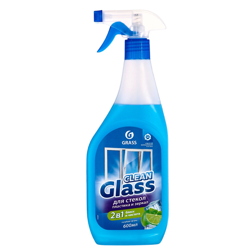 Средство для стекол и зеркал Clean Glass 600мл.голубая лагуна