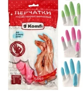 Перчатки ПВХ хозяйственные Komfi р-р M