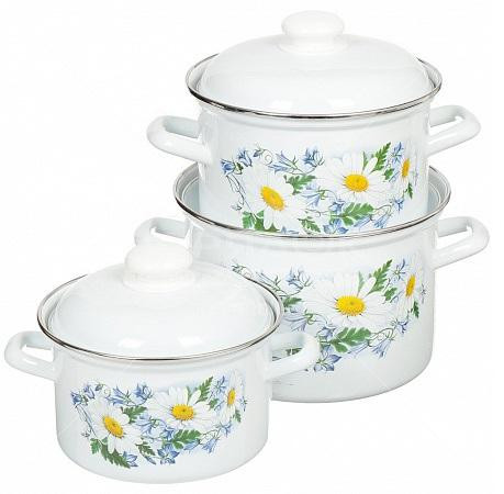 Кастрюля Ромашковое поле 3,0л эмаль