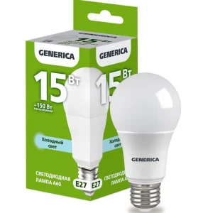 ЭНСБР Лампа Е27 15Вт холодный свет 6500К(Generica)