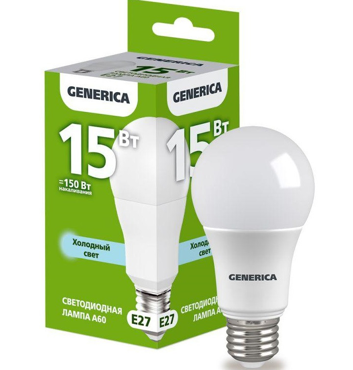 ЭНСБР Лампа Е27 15Вт холодный свет 6500К(Generica)