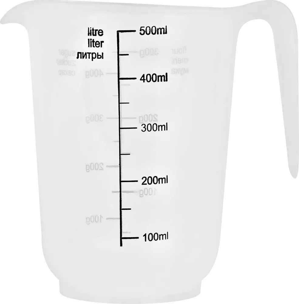Кружка мерная 0,5л пластм. 125*95*120мм натуральный