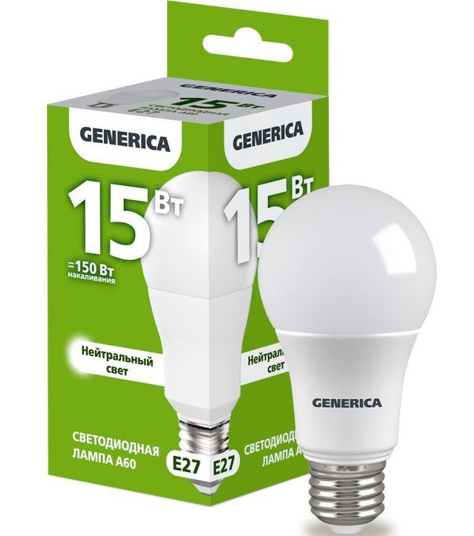 ЭНСБР Лампа Е27 15Вт нейтральный свет 4000К(Generica)