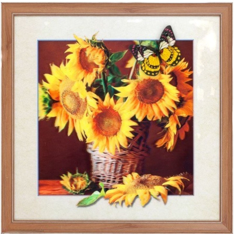 Картина 5D 40*40 Подсолнухи D065 (659717)
