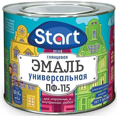 Эмаль ПФ 115 голубая 1,8кг Старт глянцевая 1/6