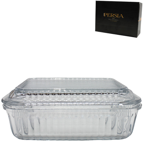 Блюдо стекло с крышкой 0,75л PERSIA /1255/ Иран