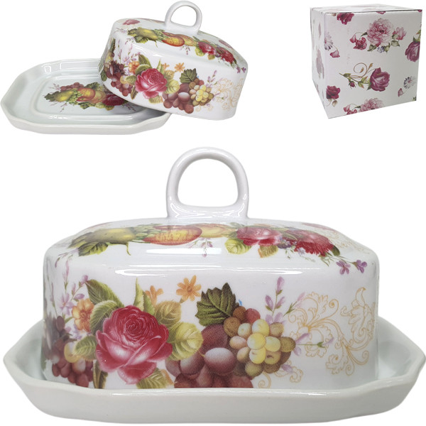 Масленка керамика 15см Натюрморт SL126-6"-547 /К/ 1/24