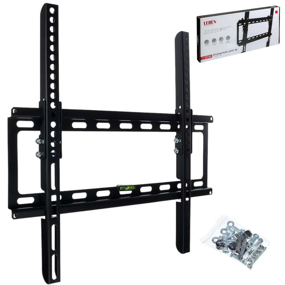 Кронштейн для ТВ наклонный 23"-55" (50кг) LEBEN (469-203)