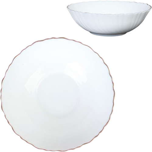Салатник 6" 15см тонкий белый Золотая отводка TW60 (White Gold) стеклокерамика (682269, 681804)