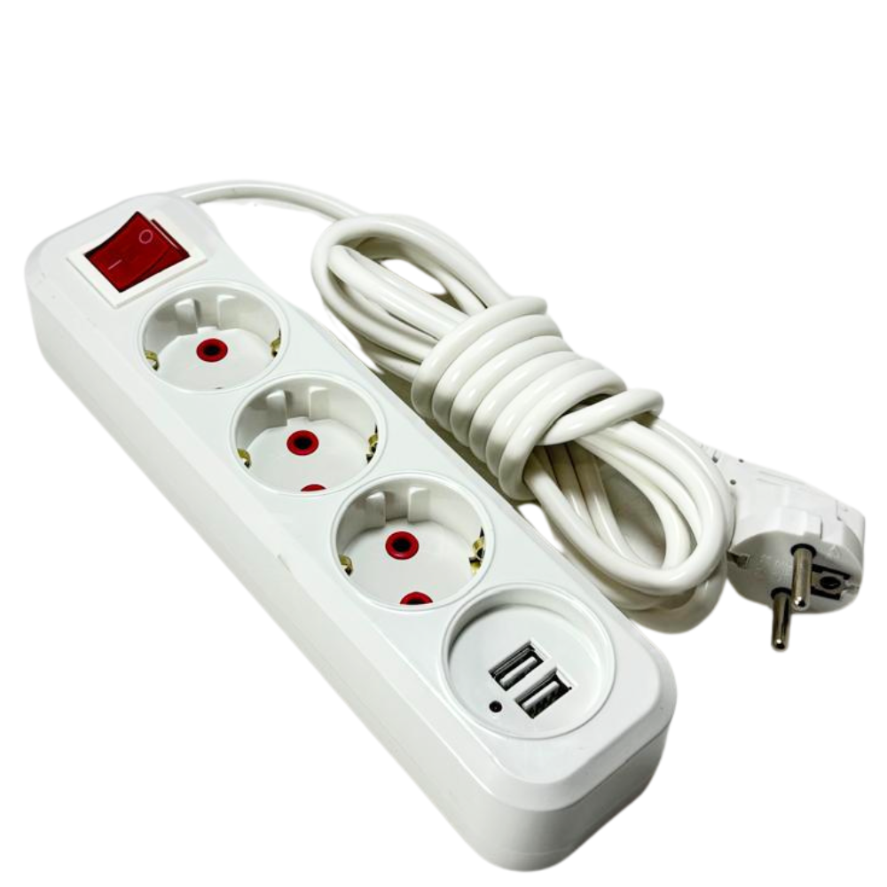 Удлинитель с/з 3 места 3м ток 16А с выкл и USB ST-23 1/60
