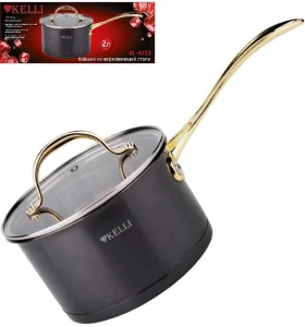 Ковш нерж 2,0л с крышкой KL-4723 1/6