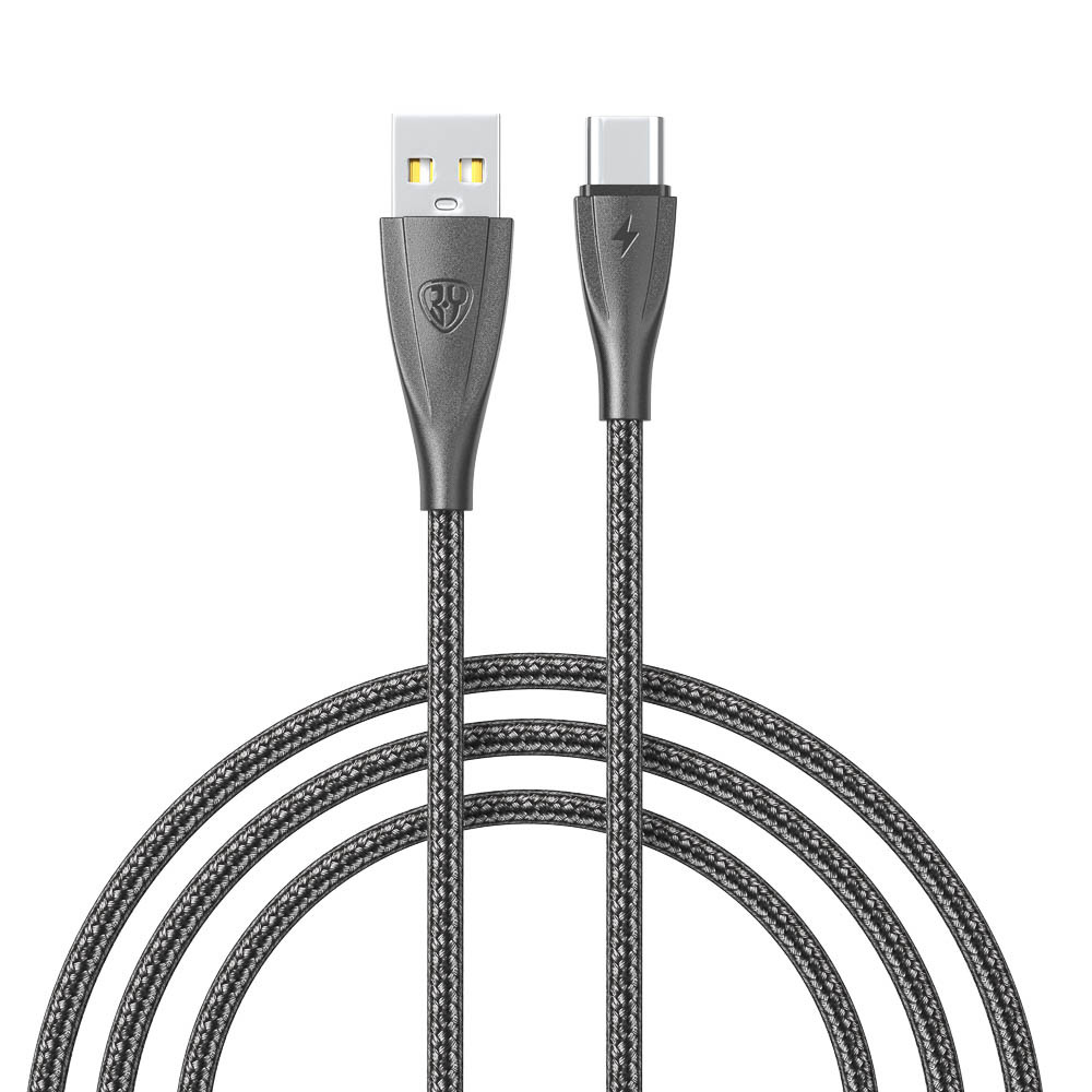 Кабель USB для зарядки Type-C, 1,0м 3,0А BY Nylon Pro черный (931-607)