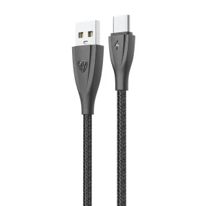 Кабель USB для зарядки Type-C, 1,0м 3,0А BY Nylon Pro черный (931-607)