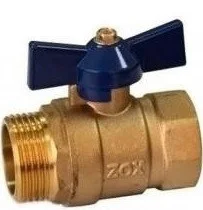 Кран шаровый ф15 г/ш, латунный, бабочка ZOX (519279)
