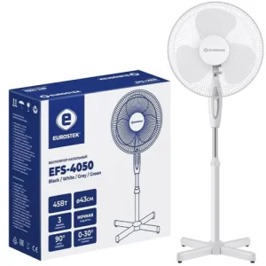 Вентилятор напольный 45Вт 3 скорости белый Eurostek EFS-4050 White 1/4