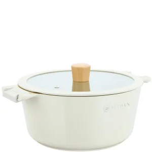 Кастрюля литая 3,0л АП, стекл.крышка, индукция Z-90245 Ivory
