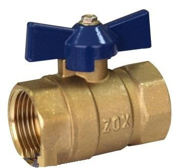 Кран шаровый ф15 г/г, латунный, бабочка ZOX (519277)