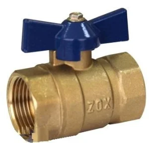 Кран шаровый ф15 г/г, латунный, бабочка ZOX (519277)