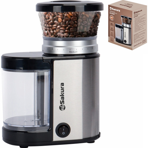 Кофемолка 150Вт емкость 150гр, 9 степеней помола SAKURA SA-6154S