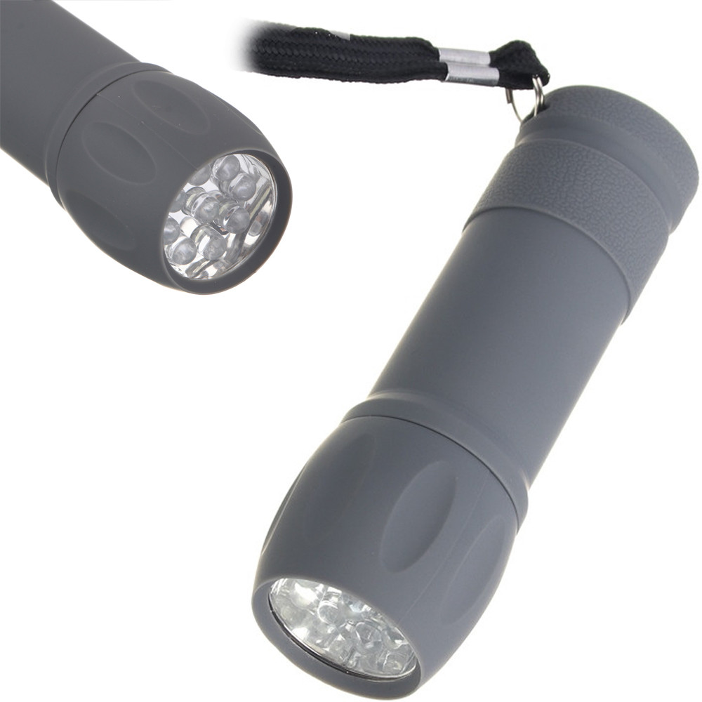 Фонарь  9 LED (мини) 1 режим, прорезиненное покрытие, 3хААА Ермак (224-021)