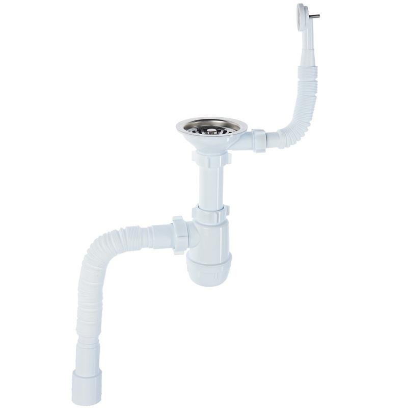 Сифон АНИ Грот (А0142SА15) 3 1/2" 40 с переливом мойки 40х40/50