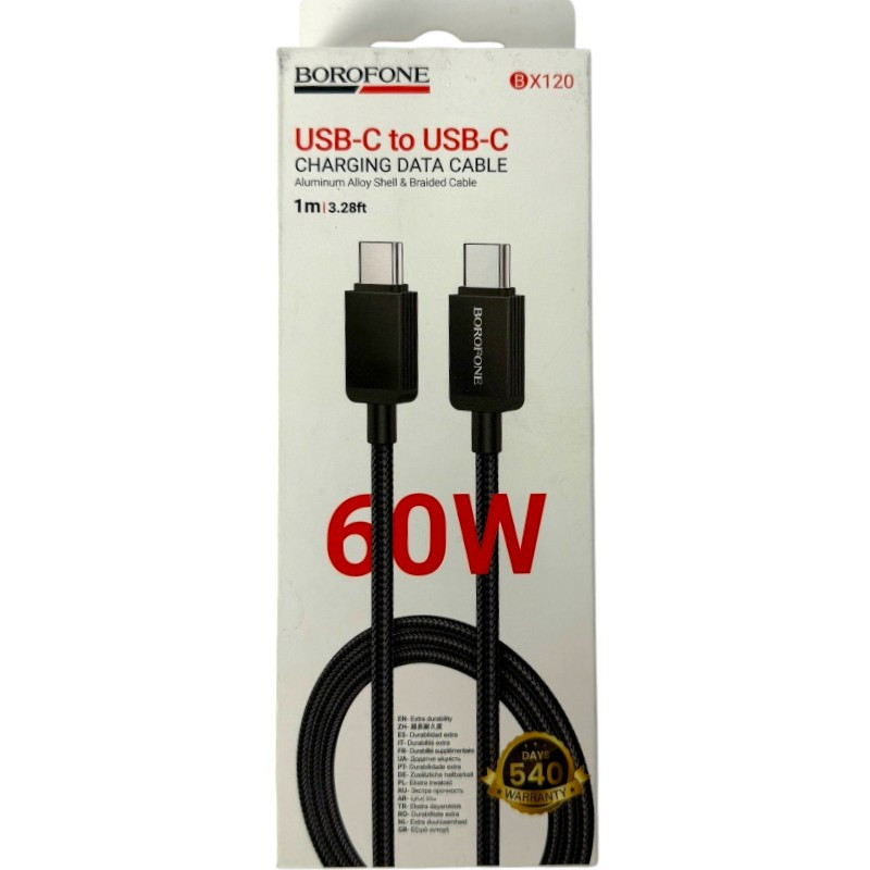 Кабель USB для зарядки Type-C, 1,0м 3A BOROFONE BX120