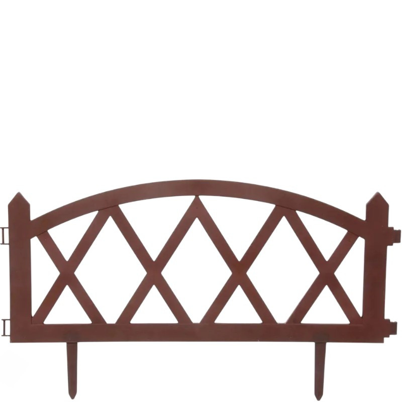 Ограждение садовое Вилла (1 секция 59,5*34см) коричневое (733-276)