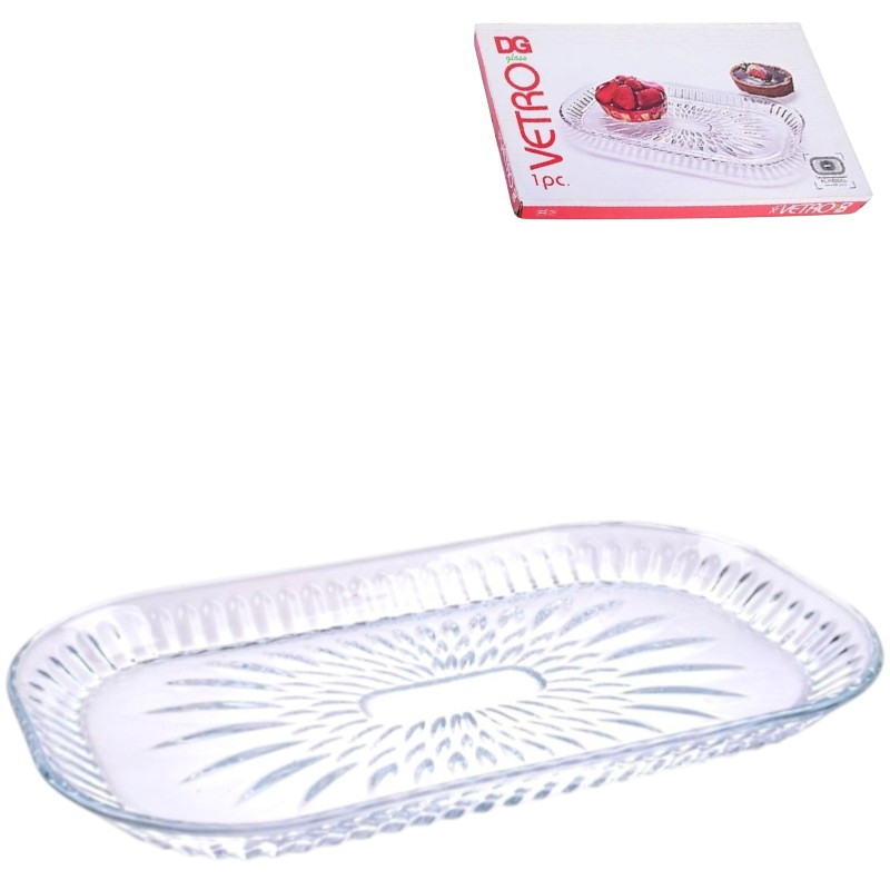 Блюдо стекло 29*18см 1183/PL1183GCL Иран 1/12