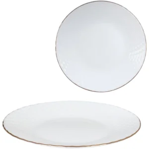 Тарелка 7,5" 19см белая Золото BZP75 WHITE GOLD стеклокерамика (737599) 1/6/72