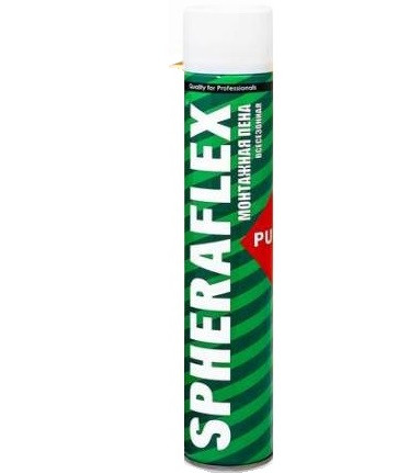 Пена монтажная SPHERAFLEX ECONOM PU 750мл /40л всесезонная от-10 до 30гр 1/12