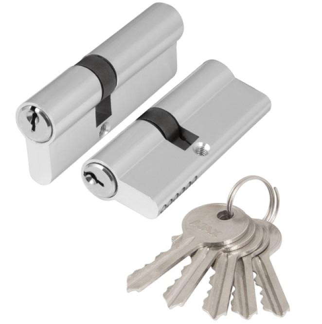 Цилиндровый механизм 60мм 25*25 5 ключей (хром) AX100/60 CP