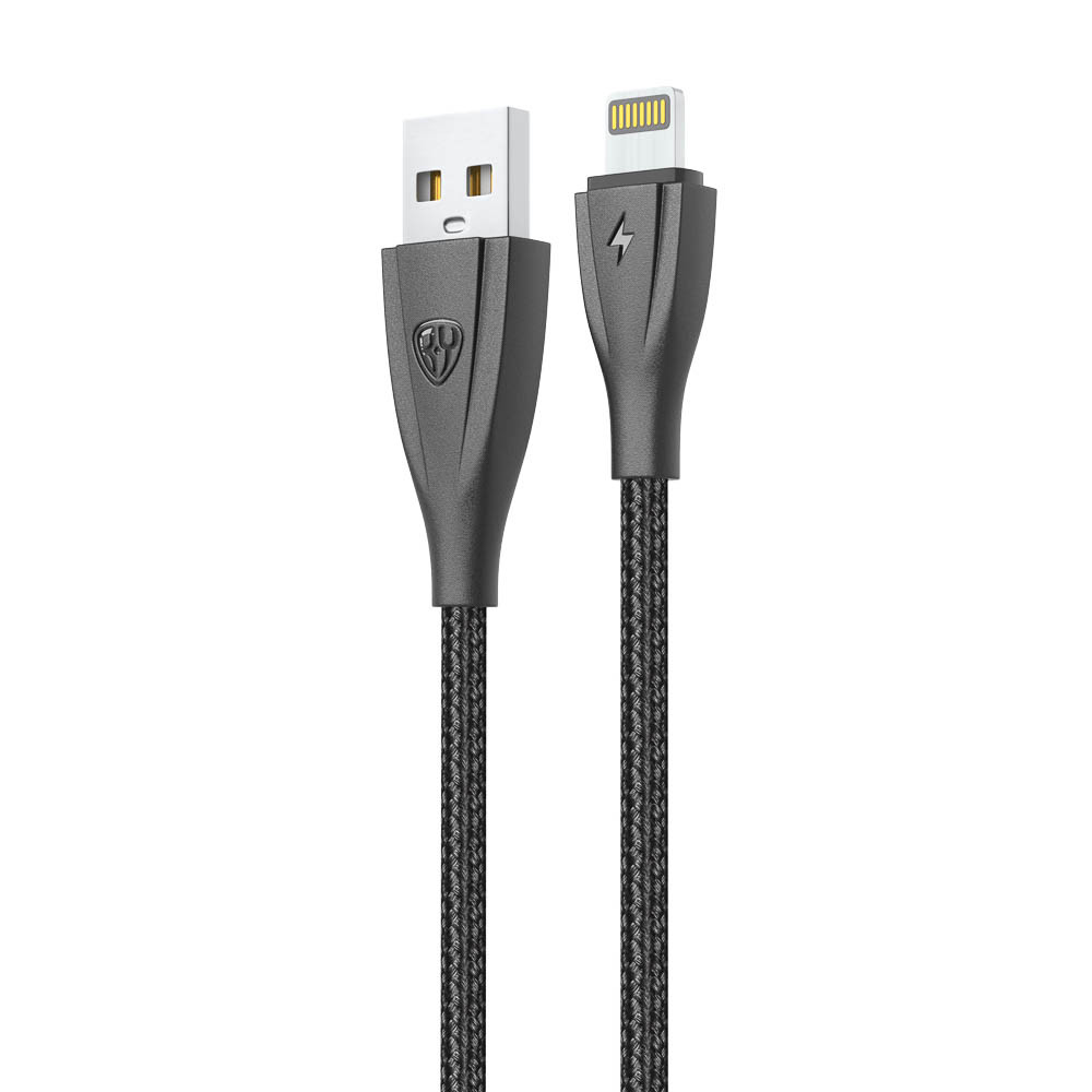 Кабель USB для зарядки iP 1,0м 2,4A BY Nylon Pro черный (931-618)