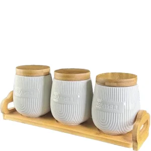 Набор банок 3пр 600мл BAMBOO на подставке в под/уп (140-072) 1/10