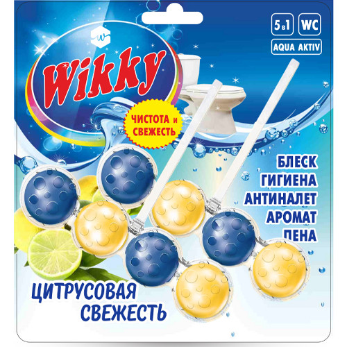 Подвесной блок для унитаза Wikky (3шт) Цитрусовая свежесть 1/72