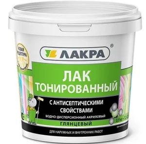 Лак В/Д тонированный бесцветный Лакра 0,9кг 1/6
