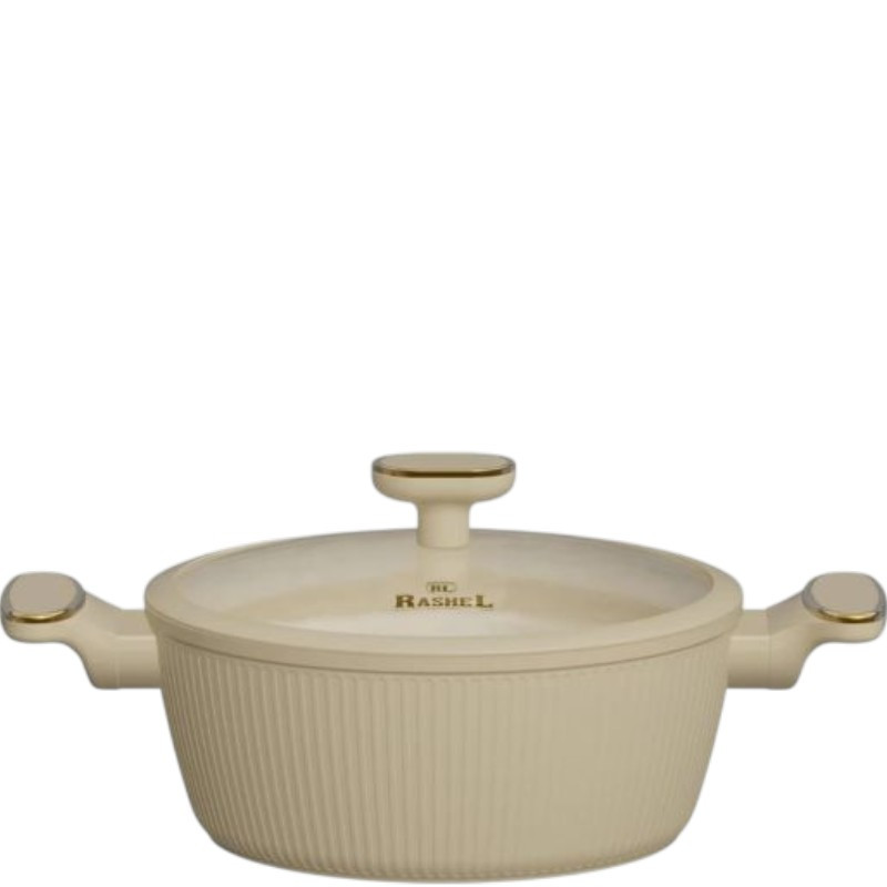 Кастрюля литая 7,5л АП, индукция (кремовая) R-27228
