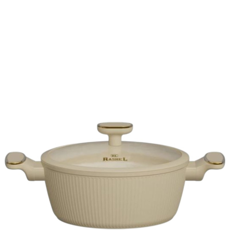 Кастрюля литая 5,0л АП, индукция (кремовая) R-27226