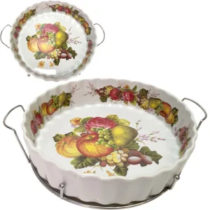 Блюдо для выпечки 10" на мет.подставке 26см Натюрморт SL1049-10"-547 /К/ 1/8