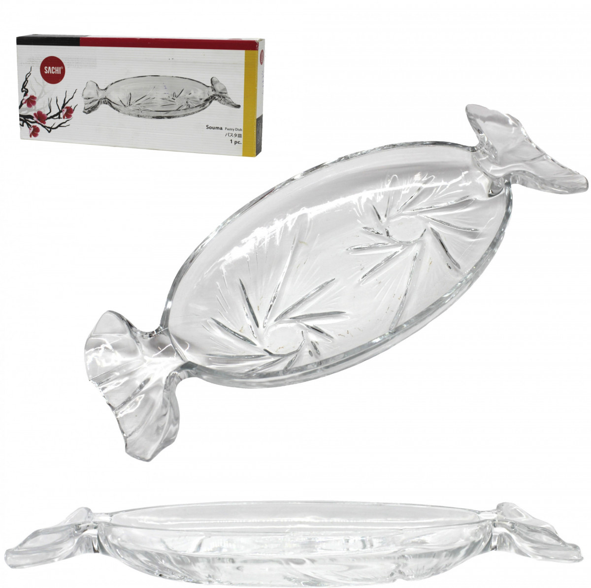 Конфетница стекло 34*15см Sanstar /43SG4V21/1133/ Иран 1/10