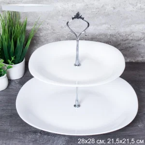 Фруктовница 2-хярус стеклокер белая квадрат SG-2/LFP85/110BG (716606) 1/12