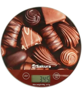 Весы кухонные электронные  8кг шоколад SA-6076C SAKURA