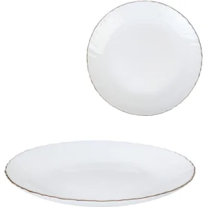 Тарелка 7,5" 19см тонкая LHP75 белая Золотая отводка White Gold стеклокерамика 75-672 (672739) 1/48