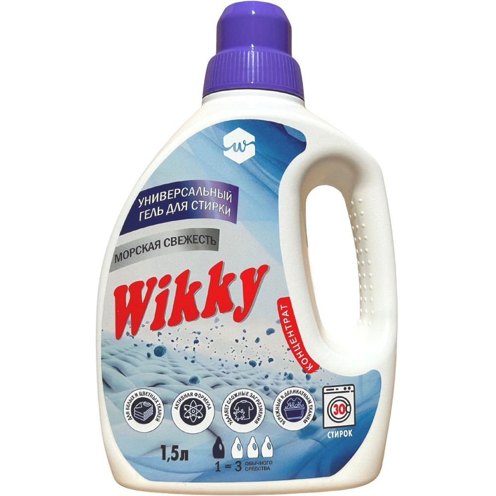 Гель для стирки Wikky 1,5л Морская свежесть 1/8