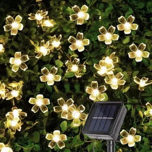 Гирлянда садовая на солнечной батарее Цветок 7м, 50LED 2 режима тепл.белый 183-0198