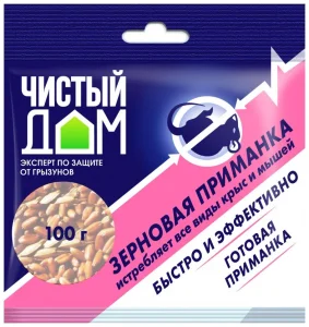 Средство от грызунов  Приманка зерновая Чистый дом 100гр 03-016 1/50