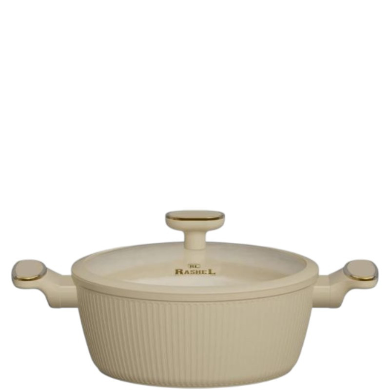 Кастрюля литая 4,0л АП, индукция (кремовая) R-27224