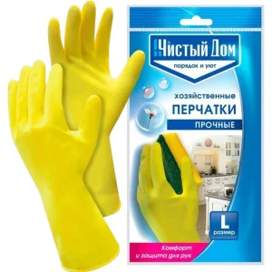 Перчатки латексные Чистый дом прочные р-р L 06-894 1/240