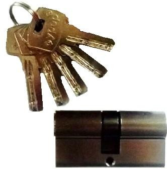 Цилиндровый механизм 70мм 35*35 5 ключей, никель /1253/
