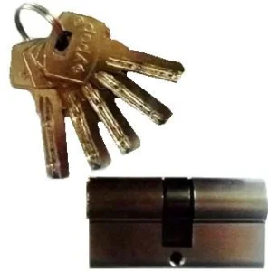 Цилиндровый механизм 70мм 35*35 5 ключей, никель /1253/
